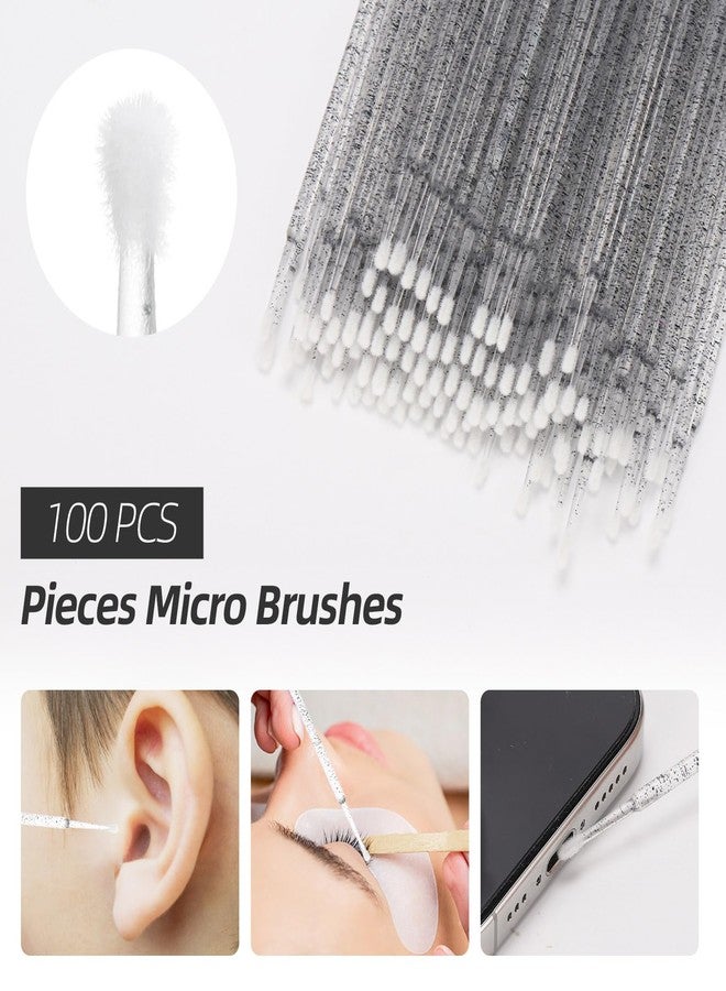 Tbestmax 200 Pcs Spoolies Set - 100 Mascara Wands and Lip Brushes Double-headed, 100 Micro Swabs Applicator Disposable Eyelash Brushes Lipstick Tester Makeup Applicator Tool, Crystal Black - Image 5